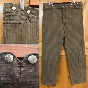 Vintage WahMaker Frontier Stripe Trousers High Waist Size 40 x 31 USA